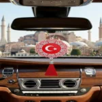 Maskot Türk Bayrağı (Beyaz - Kristal Taş - Püsküllü-7cm) - 5'li Paket - Görsel 2