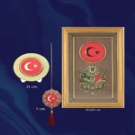 Türk Bayraklı Set (Türk Bayraklı Arma & Türk Bayraklı Dekoratif Tabak & Türk Bayraklı Araba Maskotu)