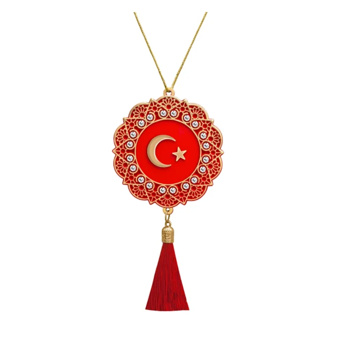 Türk Bayraklı Set (Türk Bayraklı Arma & Türk Bayraklı Dekoratif Tabak & Türk Bayraklı Araba Maskotu) - Görsel 3