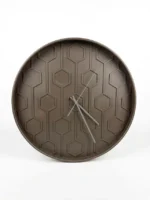 40 cm Duvar Saati Geometrik Desenli Minimalist Kahverengi (KOD-3615N)