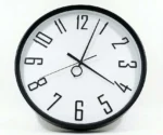 40 cm Duvar Saati Siyah Çerçeveli Beyaz Minimalist (KOD-3603)