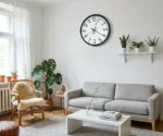 40 cm Duvar Saati Siyah Çerçeveli Beyaz Minimalist (KOD-3603) - Görsel 2